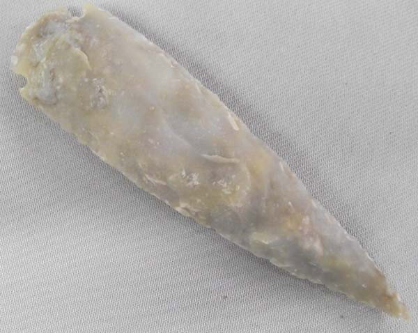 Stone Spearpoint : Spearpoint, Age & Origina unknown. Measures approx. 4.5''L x 1.5''W. Buyers Pay Actual Shipping and Handling Charges(see terms and conditions for more information).