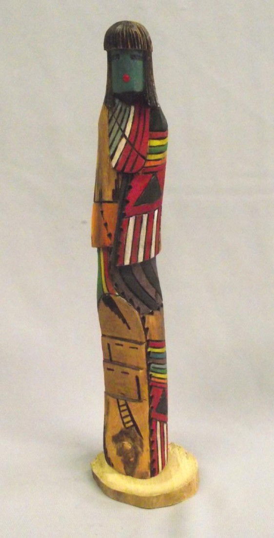 Hopi Long Hair Shalako Kachina: Native American Hopi Long Hair Shalako Kachina by B.J., ''Flute Player'', measures approx. 11.5''H x 2''W. Buyers Pay Actual Shipping and Handling Charges(see terms and conditions for more information