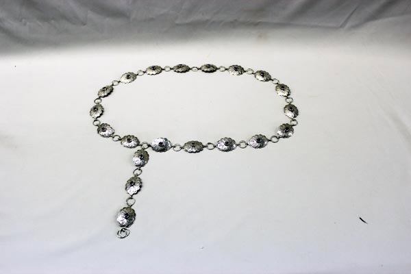 Navajo Sugilite Silver Concho Belt by D. Cooke: Native American Navajo Sugilite Silver Concho Belt by D. Cooke, 20 conchos, marked sterling, measures approx. 40''L x 7/8''W, concho measures approx. 7/8''W x 1.25''L, stone 1/8'' x .25''. Buyers Pay