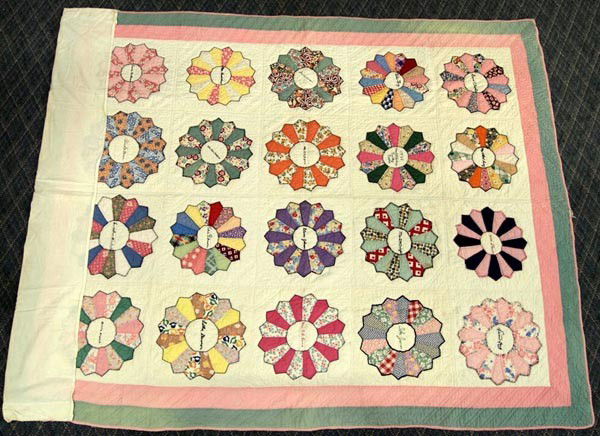 Antique Pinwheel Quilt With History: Antique Pinwheel Quilt With History. One pinwheel says: 1938 Mrs. T.L. Golinas, Turkey Texas. Measures approx. 6'6'' x 5'6''. Buyers Pay Actual Shipping and Handling Charges(see terms and conditions f