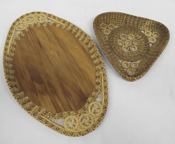 Northern California Torrey Pine Needle Baskets: Northern California Torrey Pine Needle Filagree Basket Trays. Largest measures approx. 14''L x 9''W. Buyers Pay Actual Shipping and Handling Charges(see terms and conditions for more information).