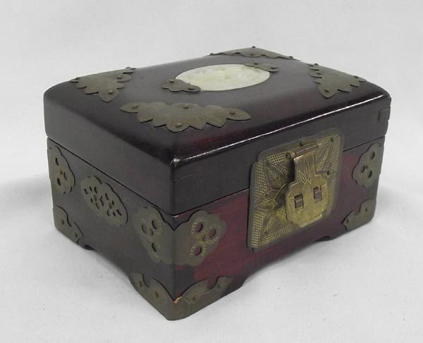 Vintage Chinese Jewelry Box: Vintage Chinese Jewelry Box. Measures approx. 3''H x 5 1/2''L x 4''D. Buyers Pay Actual Shipping and Handling Charges(see terms and conditions for more information).