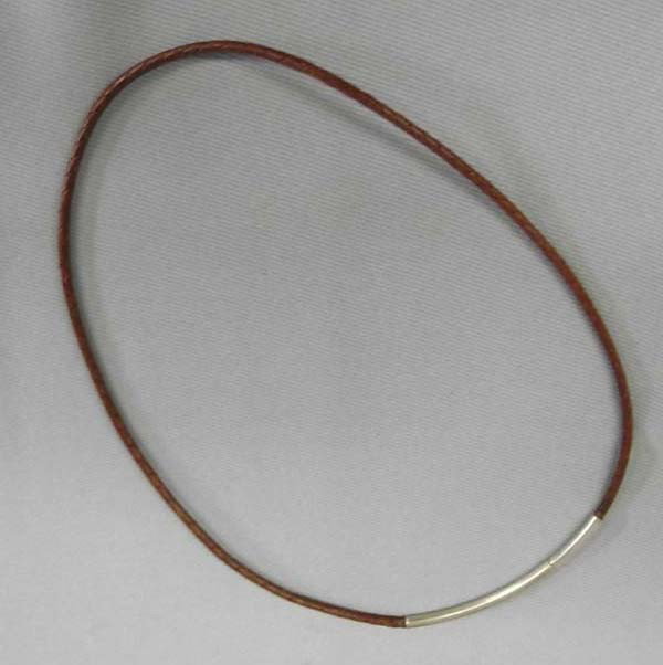 Delicate Sterling Silver Leather Choker: Sterling Silver & Leather Choker. Measurers approx. 15'' end to end. Pull apart to open. Buyers Pay Actual Shipping and Handling Charges(see terms and conditions for more information).