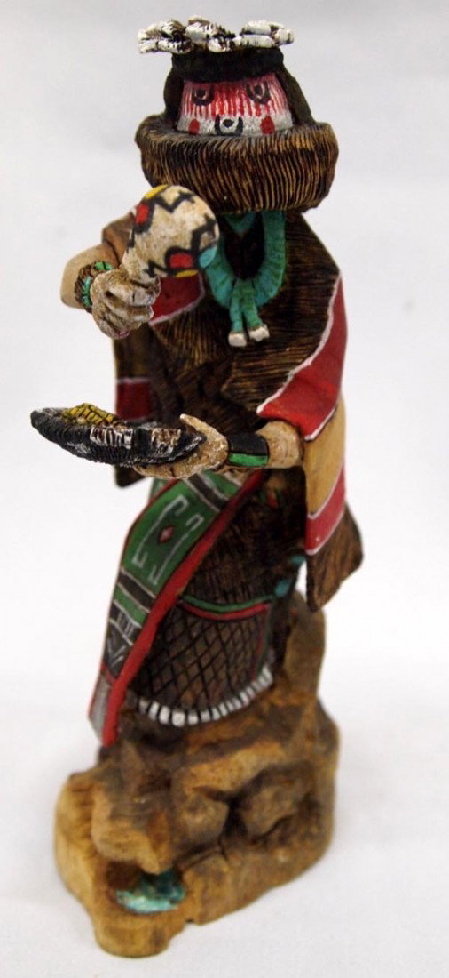 Hopi Kachina ''Mother Earth'' by Jo-e David: Native American Hopi Kachina ''Mother Earth'' by Jo-e David. Signed on the bottom, Jo-E David 05 Hopi.'' Measures 7''Hx3.5''W. Buyers Pay Actual Shipping and Handling Charges(see terms and conditions 