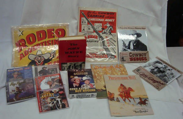 Misc. Western Books and Media: Misc. Western Books and Media. Three CD set-Roy Rogers, Sons of the Pioneers ad Roy Rogers''; Hoppy, Gene and Me''- Roy Rogers; CD-''The Arizona Cowboy, Rex Allen''; Gene Autrey ''Back In the Saddle A
