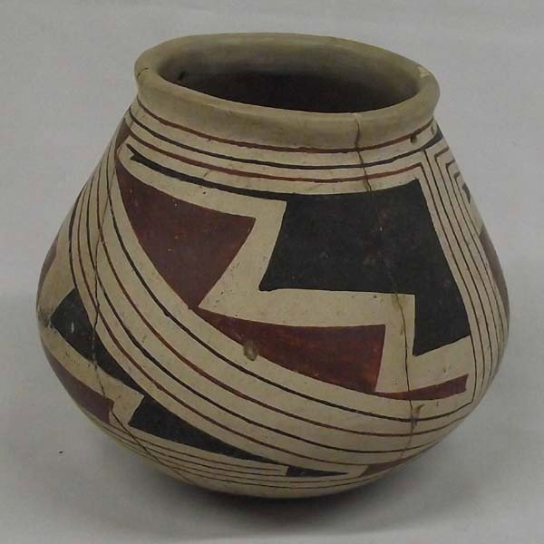 Prehistoric Casa Grande Polychrome Jar: Prehistoric Casa Grande Polychrome Jar, measures approx. 6''W x 6.25''H. Jar has been glued, not professionally. No overpaint or plaster. IN COMPLIANCE with all state and federal regulations. Buyers P