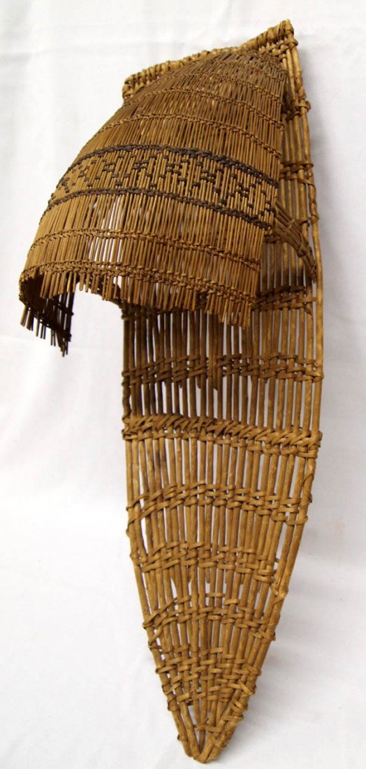 1930-40 Paiute Reed Child Cradle Board: 1930-40 Native American Paiute Woven Reed Child Cradle Board. Measures 28''Lx8.75''Wx9''H. Buyers Pay Actual Shipping and Handling Charges(see terms and conditions for more information).