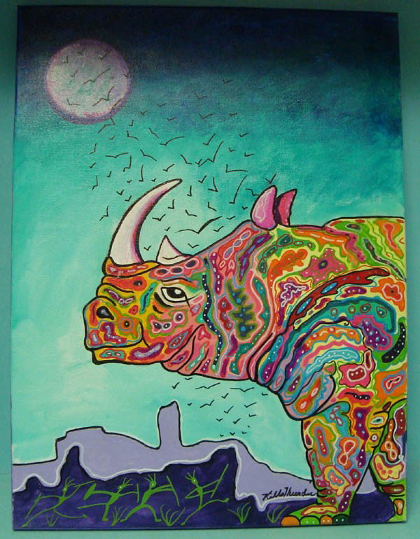 ''Duke of Africa'' Original Kills Thunder: ''Duke of Africa'' Original Kills Thunder painting. Acrylic on canvas. 18x24''. Signed and dated by artist. Buyers Pay Actual Shipping and Handling Charges(see terms and conditions for more informatio