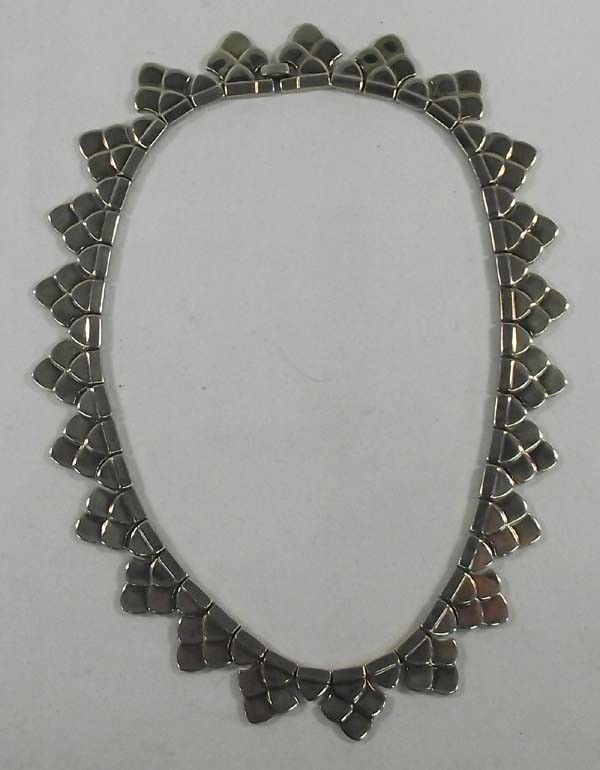 Necklace - Trifari Link Choker: Necklace - Trifari Link Choker. Handsome brass necklace, marked ''Trifari'', measuring 15'', links measure 3/4''.