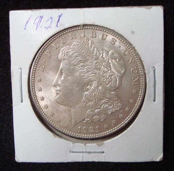 1921 Morgan Silver Dollar: 1921 Morgan Silver Dollar, good condition.