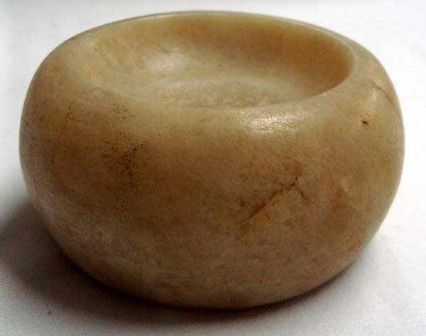 Discoidal Quartz Stone Tool: Discoidal Quartz Stone Tool, measures approx. 1 7/8''L x 3.5''W. Age & Origin unknown.