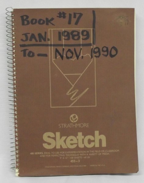 1989-90 Artist Robert Bowman's Sketchbook: 1989-90 Art Sketchbook of Robert Bowman. The artist, Robert Bowman's sketchbook of original art, mostly abstract. Measures 12''Hx9''W.