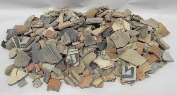Prehistoric Pottery Sherds: Collection of SW Pottery Sherds. Miscellaneous colors. Age and tribes unknown. Approximately 8 pounds.