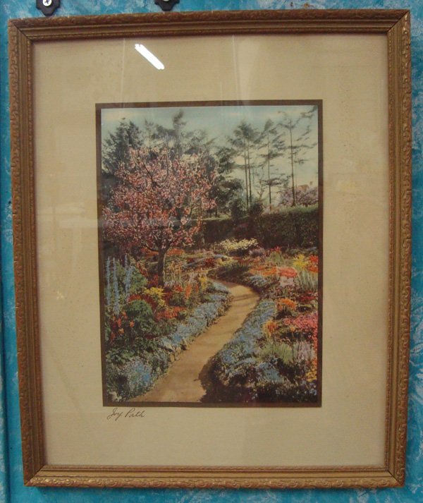 Wallace Nutting Hand Tinted Photo Original Frame: Wallace Nutting Hand Tinted Photo Original Frame. Nutting (1861-1941) lived in New England and was an accomplished photographer, artist, and furniture maker among other things as well as a minister. T