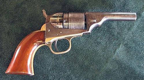 Rare Colt Model of 1873 Rimfire: Colt Model of 1873 Rimfire. This is one extremely rare Colt Model patterned after the 1849 Colt Pocket Model. SN: 3559, Circa: 1873. Calibre is .38 Rimfire. The Colt is NOT a conversion, rather a very