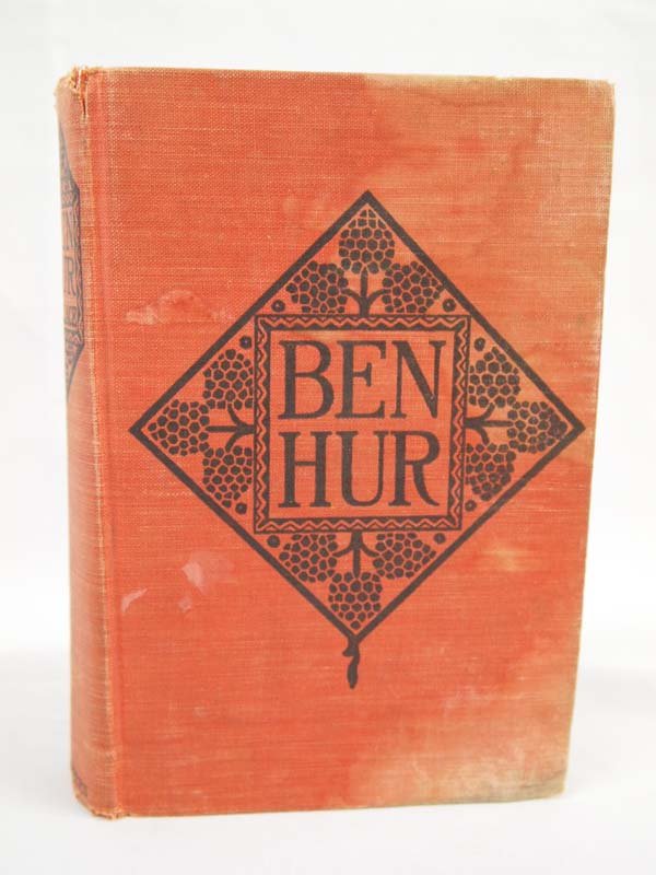 1908 1st Ed. Hardback Book Ben Hur by Lew Wallace: 1908 1st Ed. Hardback Book Ben Hur A Tale of the Christ by Lew Wallace, Harper & Brothers Publishers New York and London, book is separating from spine, measures approx. 5'' x 7 3/8''