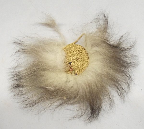 Inuit Eskimo Finger Mask/Fan: Inuit Eskimo Finger Mask/Fan. Interesting Eskimo collectible, tight coiled basketry. Measures 7 1/2'' in length x 8 1/2'' wide.