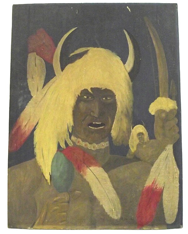 Original Oil Painting on Canvas - A. Jacobs: Original Oil Painting on Canvas - A. Jacobs. Measures 18''H x 14''W. depicting Native American warriors.