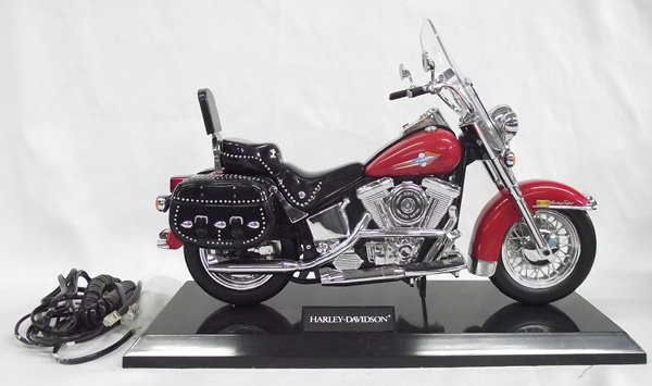 Harley Davidson Electronic Push Button Telephone: Harley Davidson Electronic Push Button Telephone by TeleMania, officially licensed product, red Harley Heritage Softail, black accessories and seat, measures 8.5'' x 14''