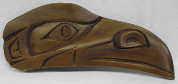 Northwest Coast Carved Wooden Raven - Williams: Northwest Tribe Carved Wooden Raven-Harry Williams. 4''H x 12''L, ready to hang. Nitinaht- on the southern part of Vancouver Island.