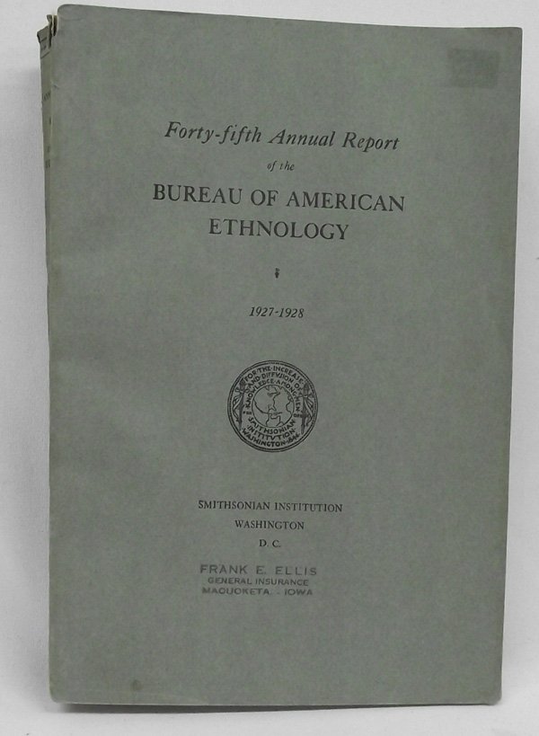 1927 Smithsonian Bureau American Ethnology Book: 1927-28 Smithsonian Bureau American Ethnology Book. This is the 1927-28 54th Annual Report of the Bureau of American Ethnology. It is over 800 pages on the Salishan tribes of the interior. It is softb