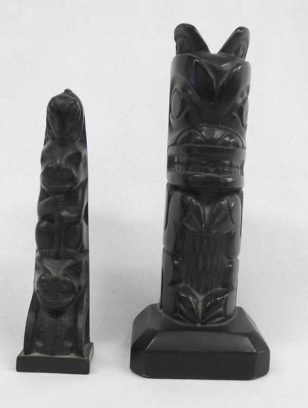 Northwest Coast Trading Post Totems: Northwest Coast Trading Post Totems, largest measures 5.5''H x 2''W.