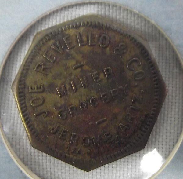 Good For One Loaf of Bread Revello & Co. Token: Turn of the Century ''Good for One Loaf of Bread'', Revello & Co. Token from Jermome, Arizona