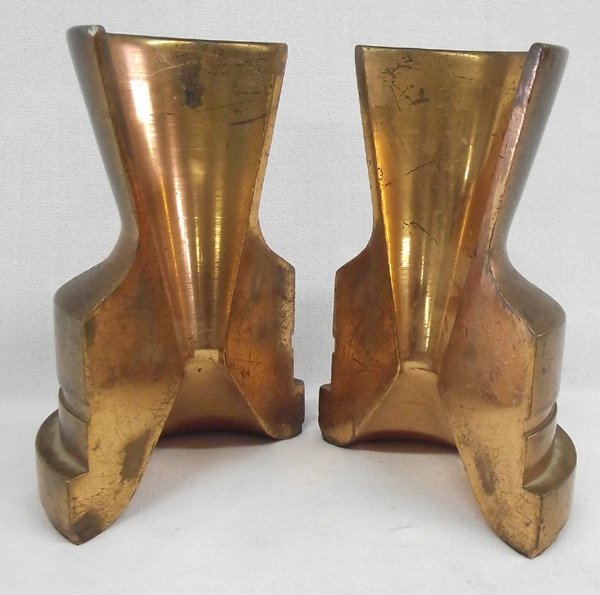 Solid Copper Presentation Rocket Nozzle: Solid Copper Presentation Rocket Nozzle, measures 5''H x 3.75''D, inscription reads: ''To Sidney N. Strotz from Andrew G. Haley This Nozzle Actually Used in First Rocket Power Plants'' serial # 34441,