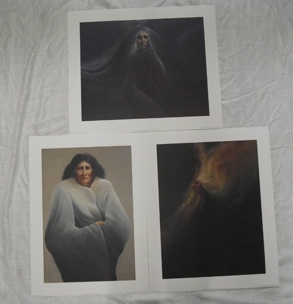 3 Lakota Sioux Frank Prints by Frank Howell: 3 Frank Howell Prints. From Sioux City, Iowa, the late Frank Howell uses his artistic talent, influenced by his Lakota Sioux ancestry, to represent his love and respect for the Native American culture