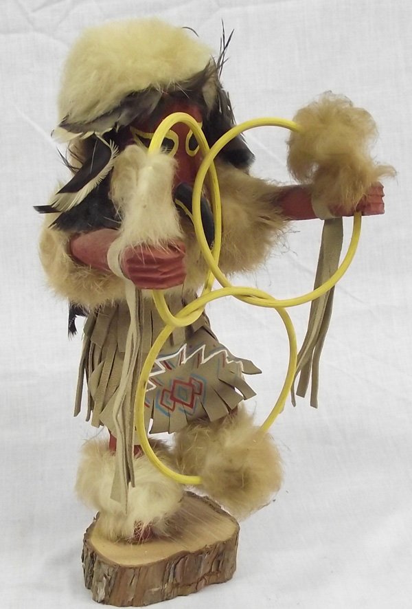 Navajo Owl Hoop Dancer Kachina by Jacida Loley: From the Collection of Nick and Suzanne Nicholas. Navajo Owl Hoop Dancer Kachina by Jacida Loley, Jacida Loley is a Navajo artist from New Mexico. She does an incredible job creating each kachina doll