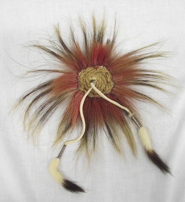 Native American Eastern Woodlands Hair Roach: From the Collection of Nick and Suzanne Nicholas. Native American Eastern Woodlands Hair Roach, embellished with ermine tails, measures 12 in. x 12 in.