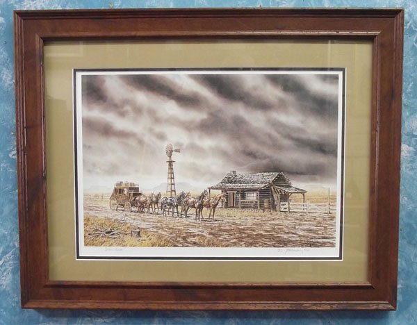 Signed & Numbered Print ''Storm Rush'' - Stuckenberg: From the collection of Nick & Suzanne Nicholas. Signed & Numbered Print ''Storm Rush'' - Jim Stuckenberg, measures 12''H x 18''W, title written in pencil in lower lefthand corner, signed by artist in 