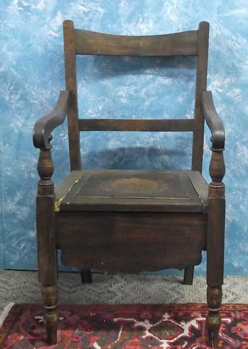 Antique Wooden Chamber Pot Chair MBPU - Antique Wooden Chamber Pot Chair MBPU