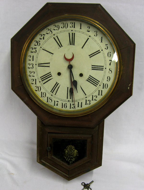 1890 Antique Waterbury Calendar School Clock Feb 23, 2014 Desert