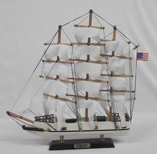 Hand Made Ship Model: Ship Model. Measures 15.5'' tall x 15'' long and 2.25'' wide.