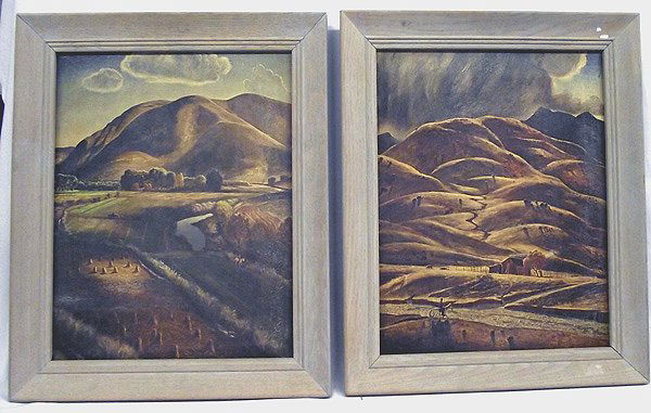 1967 Framed Peter Hurd Prints: 1967 Framed Peter Hurd Prints, 16'' x 20'', #1 Valley Farm, Sep. 19 1967 VP1664 Hurd #2 Dry River, Sep 19 1967 VP1665 Hurd