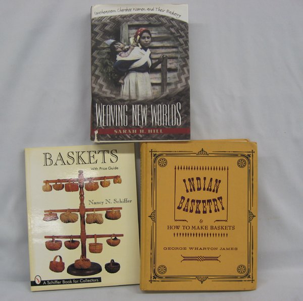 Hardback Reference Books Native American Interest: Hardback Reference Books Native American Interest, largest measures 11''L x 9''W, #1 Baskets with Price Guide by Nancy N. Schiffer c. 1996 #2 Indian Basketry & How to Make Baskets by George Wharton Ja