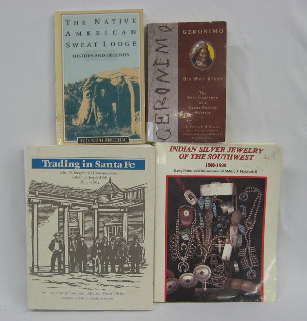 4 Softback Books, Native American Interest: 4 Softback Books, Native American Interest, largest measures 8.5'' x 11'', #1 Trading in Santa Fe Edited by Jane Lenz Elder and David J. Weber, c. 1996 Southern Methodist University Press #2 Indian Si