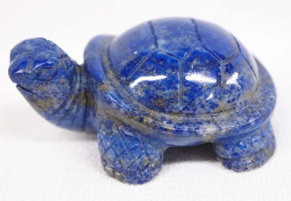 Zuni Lapis Turtle Fetish: Zuni Lapis Turtle Fetish, measures 2''L x 1''H x 1''D, carved details on shell