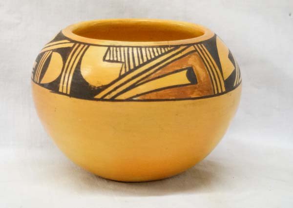 1976 Hopi Polychrome Pottery Jar by Anita Polacca: April 1976 Hopi Polychrome Pottery Jar by Anita Polacca, measures 4.5''H x 5.5''D, signed and dated on bottom of jar by artist