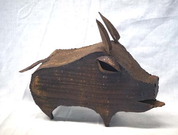 Mexican Metal Javelina Yard Art: Mexican Metal Javelina Yard Art, measures 9.5'' x 11''