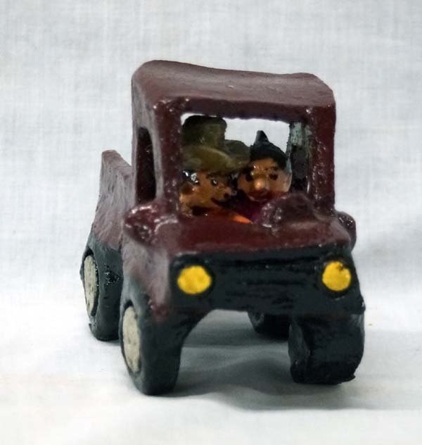 Navajo Folk Art Pottery Pick Up Truck, J. Chee: Navajo Folk Art Pottery Pick Up Truck by Jonathan Chee, measures 4''H x 3''W x 5''L, signed on the bottom JC