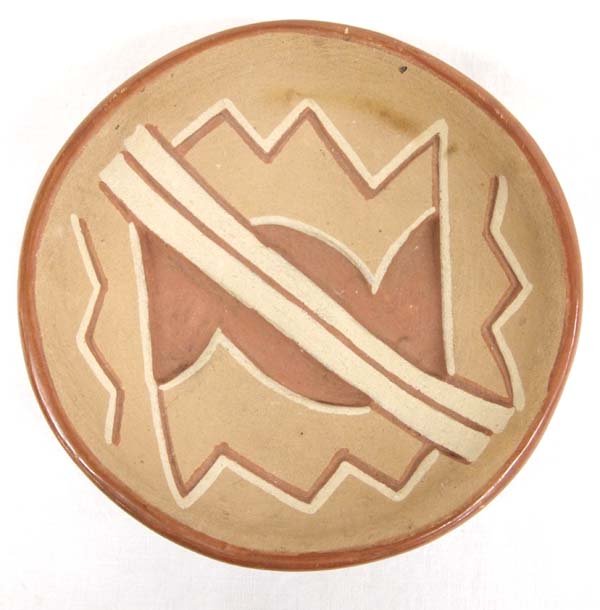San Juan Carved Bowl by Tomasita Montoya 1899-1978: Small Native American Ohkay Owingeh Pueblo Santa Clara Carved Shallow Bowl by Tomasita Montoya, signed on bottom by artist, measures 4''D x .75''h, Artist Bio: ''Tomasita Montoya (1899-1978) Tomasita 