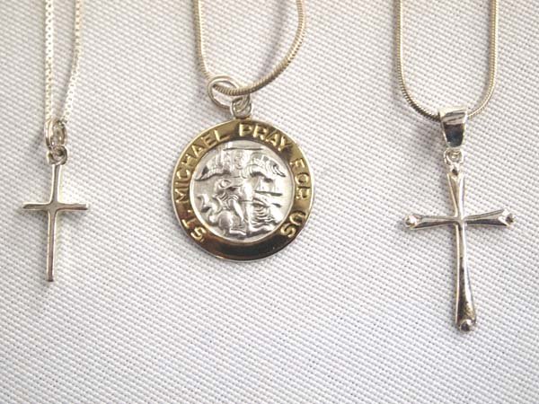 3 Sterling Silver Devotional Religious Necklaces (1 of 3)