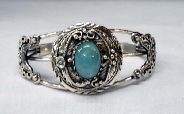 Godane Silver Larimar Cuff Bracelet (1 of 4)