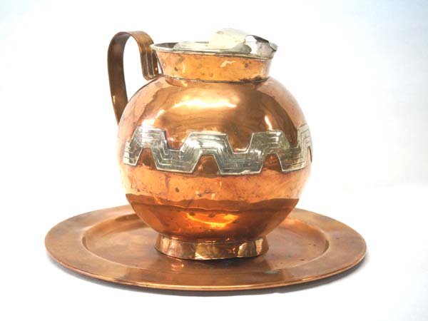 Taxco Copper Pitcher & Plate (1 of 3)