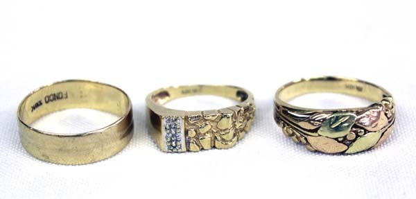 Three 10Kt Gold Rings, 12.6g (1 of 2)