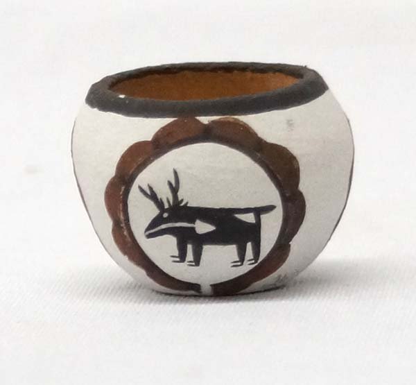 Zuni Miniature Deer Pottery Bowl by E H Kalestewa (1 of 3)