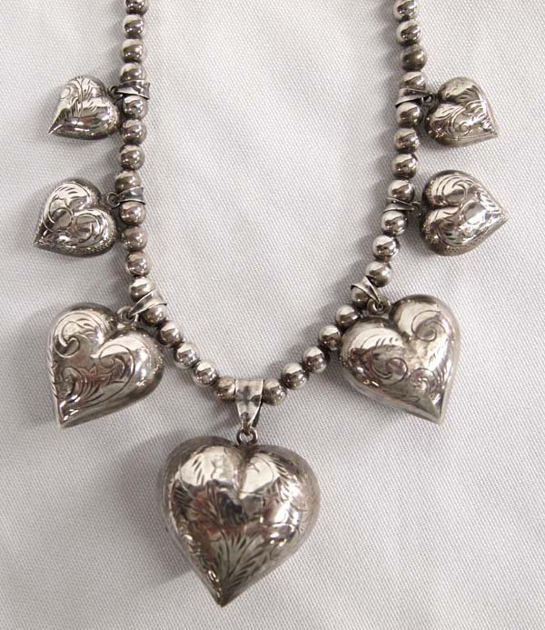 Estate Sterling Silver Heart Necklace (1 of 4)