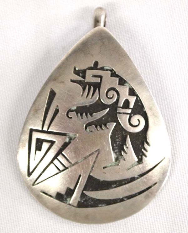 Hopi Old Pawn Bear Pendant by Philbert Poseyesva (1 of 3)